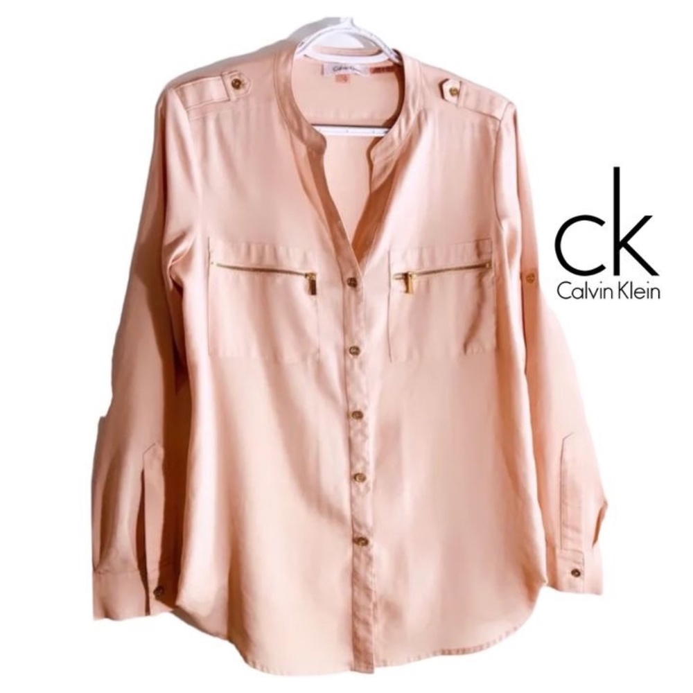 🤍🌷Calvin Klein Rose & Gold XS Shirt Blouse🌷🤍